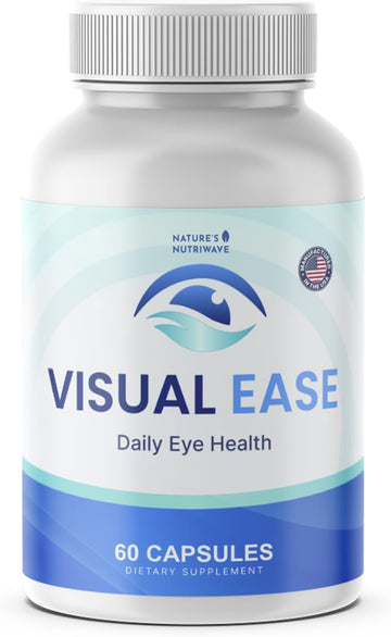 Visual Ease – Lutein, Zeaxanthin & Bilberry – 60 Ct, 1 Month Supply | Also includes Zinc with Lutein, Zeaxanthin, Bilberry & Vitamin A, C, E | Non-GMO, Made in USA | Daily capsule