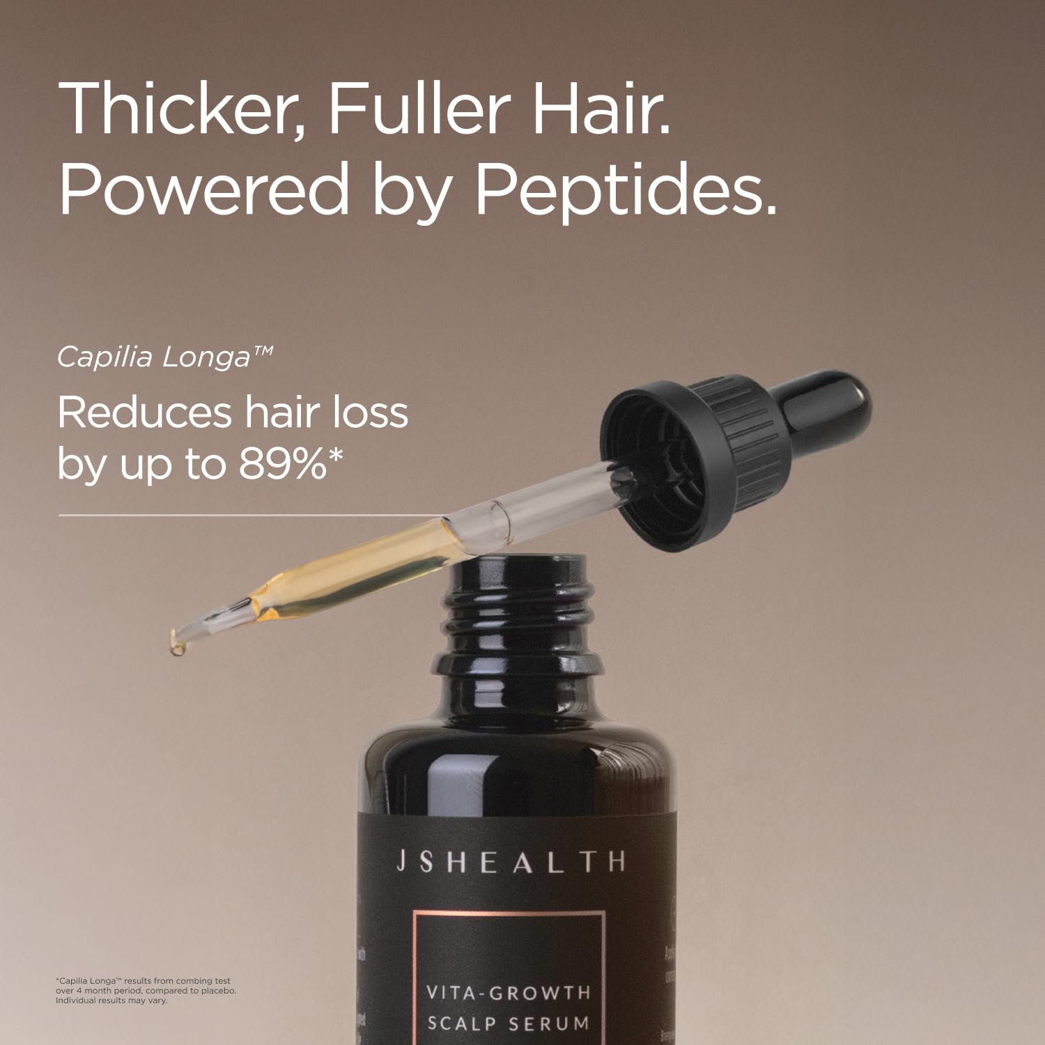 JSHealth Peptide Hair Growth Scalp Serum for Women. 7 Clinically Studied Actives with Capixyl, Capilia Longa, Baicapil. Supports Hair Retention and Density. Vegan, Oil-Free (1.69 fl oz)