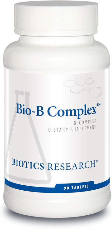 BIOTICS RESEARCH Bio B Complex High Potency B-Complex with Folate and Vitamins B2, B6 and B12 for Energy Production, Supports Cardiovascular Function, metabolic Pathways, Brain Health 90 Tabs