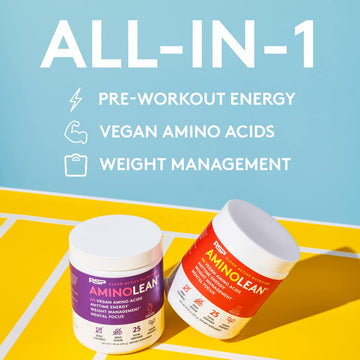 AminoLean Natural Pre Workout Powder & Amino Energy with Vegan BCAA + EAA | Jitter-Free Preworkout Energy from Green Tea + Amino Acids & Weight Management for Women & Men - Naturally Sweetened, Vegan