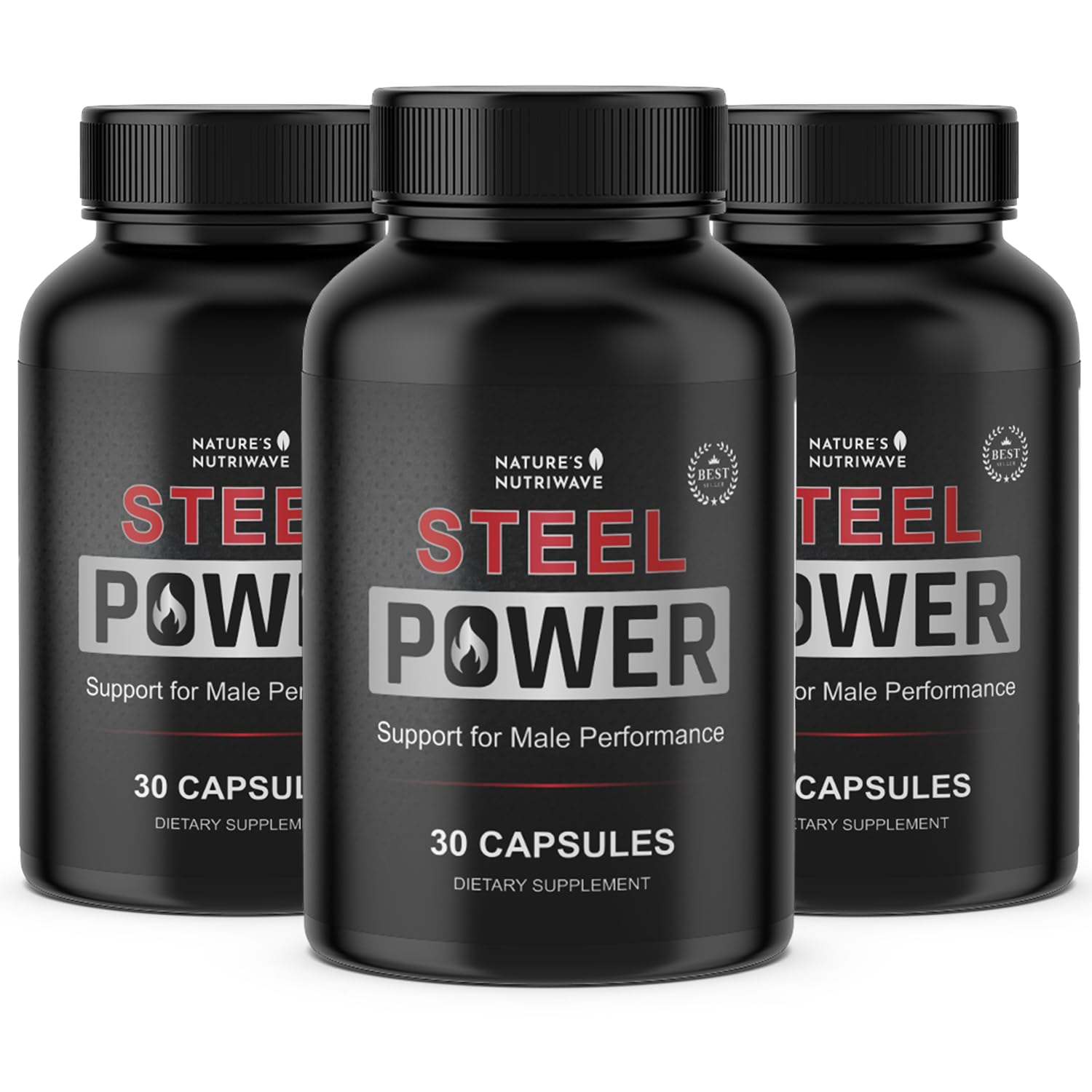 Steel Power – L-Citrulline, L-Carnitine & Maca – 30 Ct, 1 Month Supply | L-Citrulline, L-Carnitine, Maca Root & Pine Bark Extract | Non-GMO, Made in USA | Easy-to-swallow daily capsule