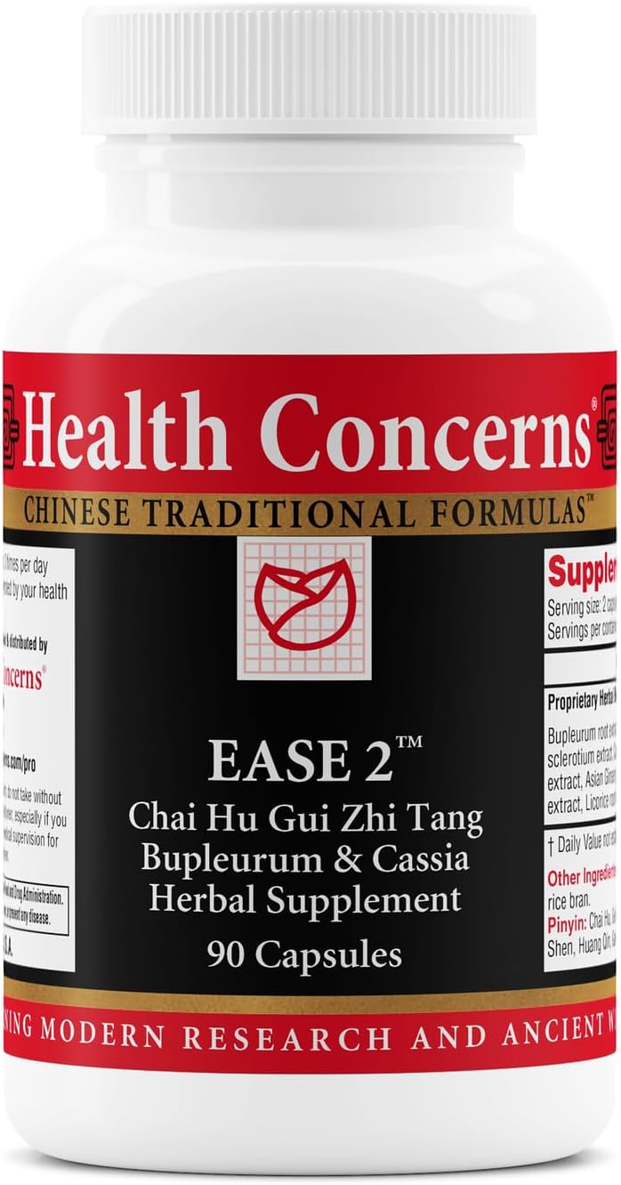 Health Concerns Ease 2 – Liver & Digestive Support – Relieves Neck Shoulder Tension – Chinese Herbal Formula – Natural GI Health Support – Bupleurum & Cassia Herbal Supplement – 90 Capsules
