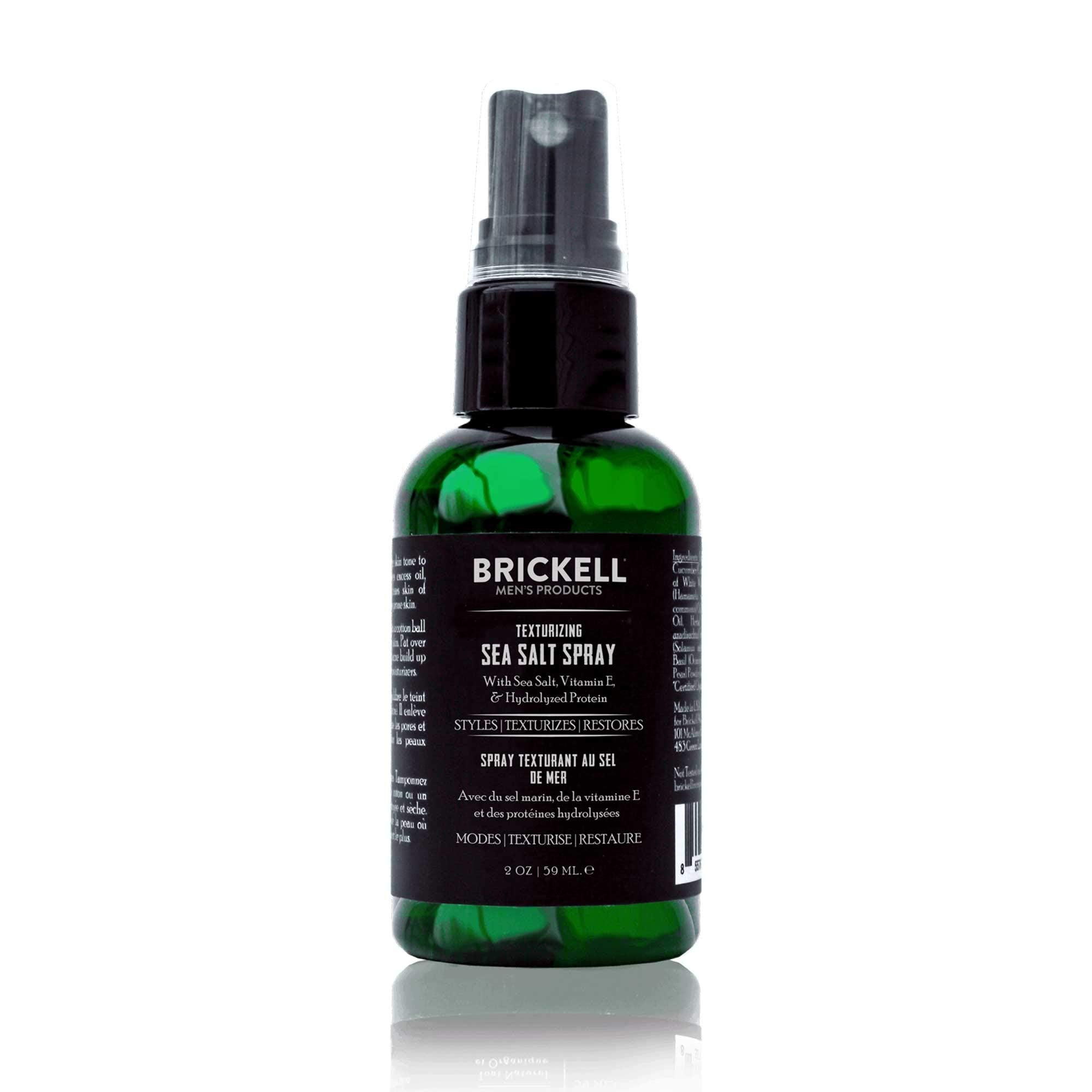 Brickell Men's Texturizing Sea Salt Spray for Men, Alcohol-Free, Lifts & Texturizes Hair for a Beach or Surfer Hair Style, With Sea Salt, Vitamin E & Hydrolyzed Protein, 6 Ounce