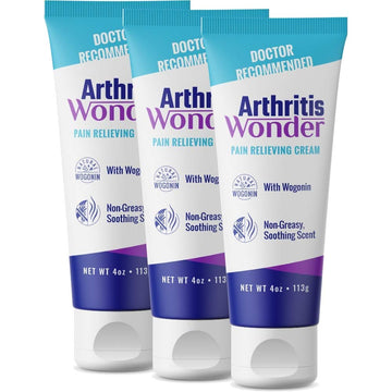 Arthritis Wonder Pain Relief Cream, 4 oz – Arthritis Pain Relief Cream for Hand, Knee, Foot and Wrist Joints – Fast-Acting, Deep Penetrating, Non-Greasy Formula with Natural Wogonin - 3 Pack Arthritis WonderBuy Supplements Australia