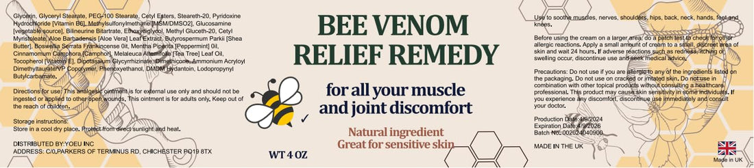 Natural Organic Bee Venom Muscle & Joint Cream, Extra Effective Muscle & Joint Care, for Neck, Hand, Feet, Knee, Muscles, Shoulder, Wrist, Elbow, Ankle, Foot Aches, Arnica, Vitamin B6 KOKOMAANEBuy Supplements Australia