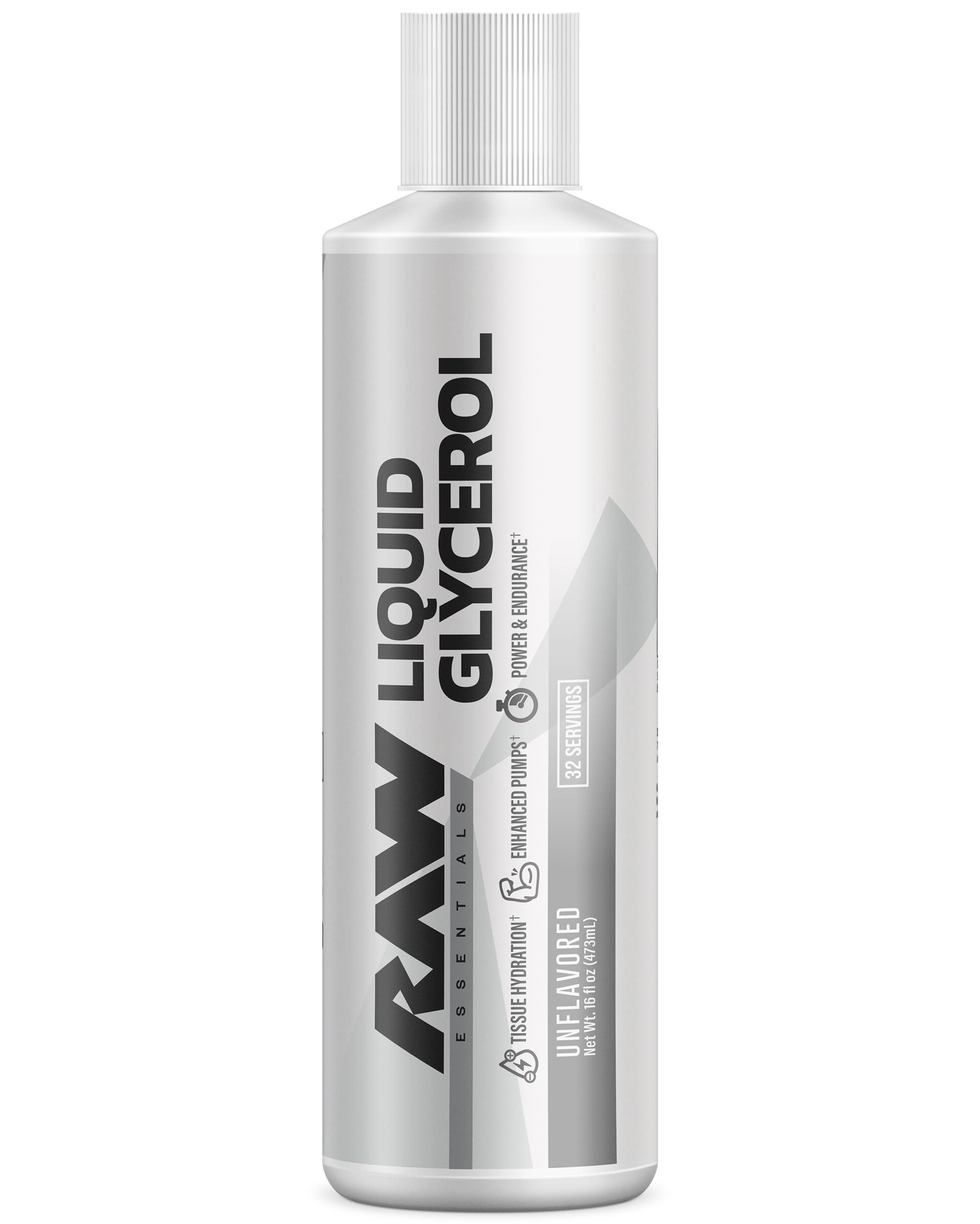 RAW Liquid Glycerol Workout Supplement, Liquid Glycerol Supplement for Enhanced Pumps, Increased Muscle Fullness, Endurance & Hydration - Pre-Workout for Men & Women, 32 Servings (Strawberry Slush)