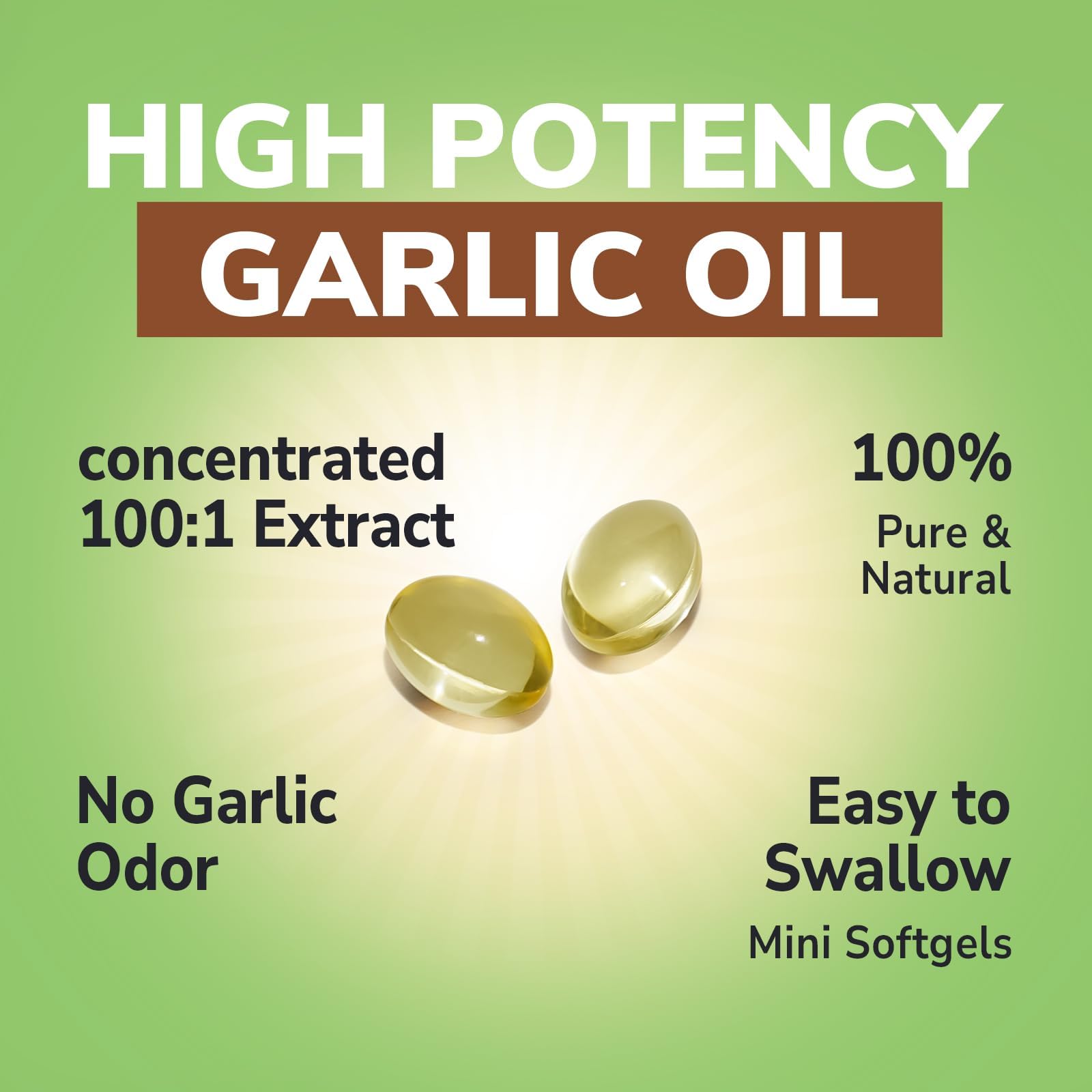 Odorless Garlic, Extra Strength Extract, Non-GMO, No Gluten, Heart & Immunity, Antioxidant Defense, 180 Softgels