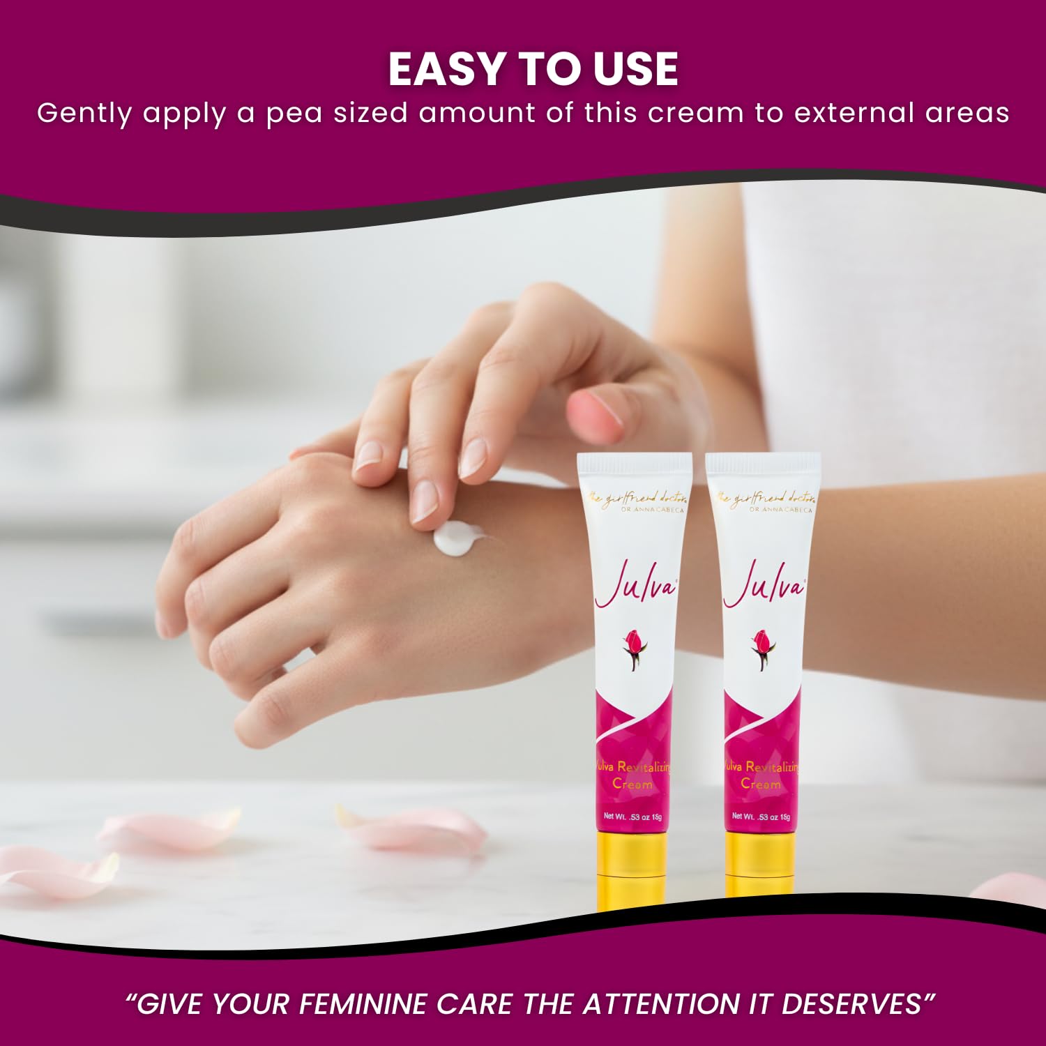 Vulva Cream - Feminine Moisturizer for Women, 60 Day Supply | External Vulva Moisture Cream for Intimate Skin Care, with Shea Butter, Coconut Oil & Vitamin E for Soft, Smooth Skin Daily