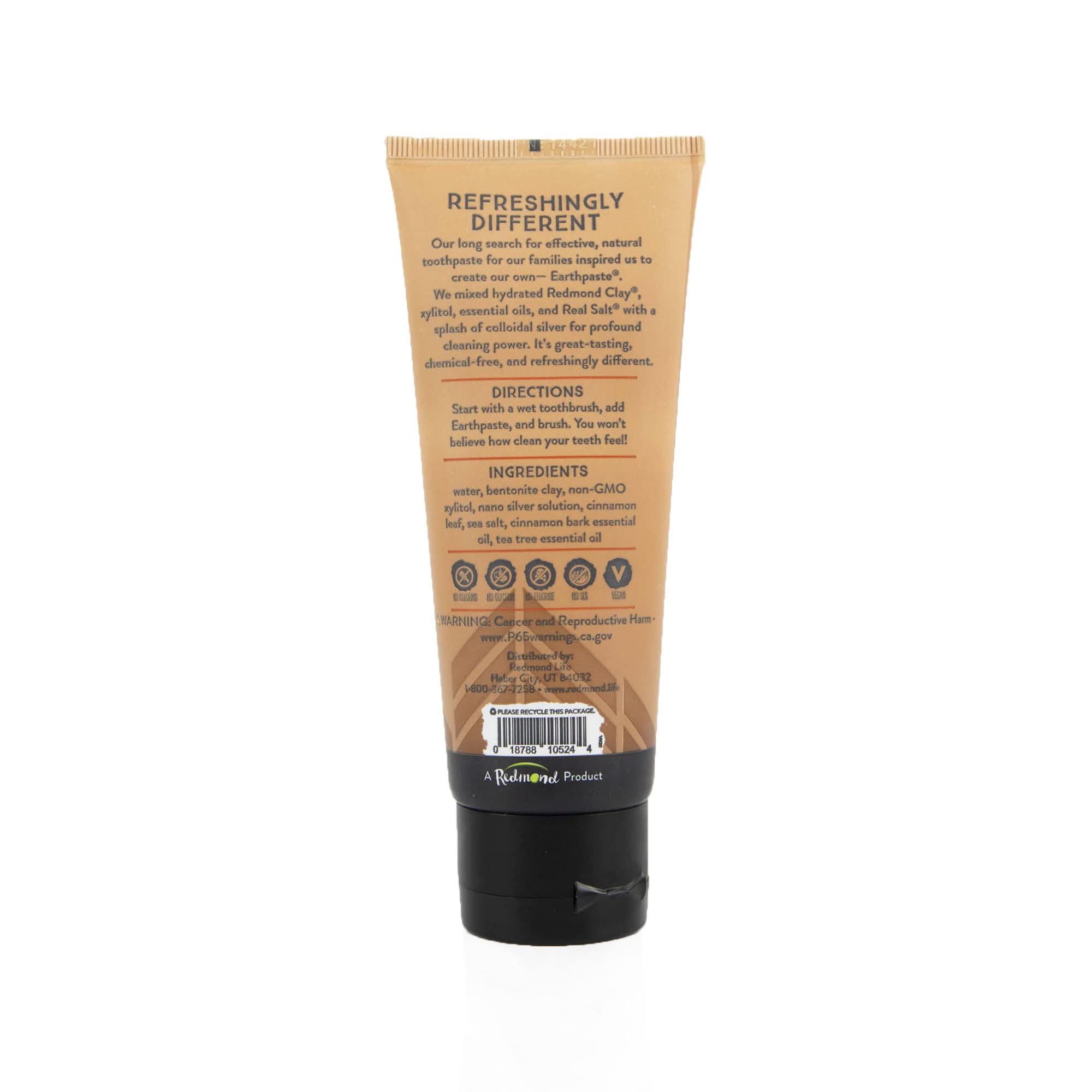 Redmond Earthpaste with Silver - Natural Non-Fluoride Toothpaste, 4 Ounce Tube (Peppermint)