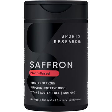 Sports Research® Pure Saffron Supplement, 30 mg - Mood & Stress Support - Made w/Affron® Saffron Extract - Vegan Certified · Non-GMO · Gluten Free – 60 Veggie Softgels Sports Research buy supplements Au