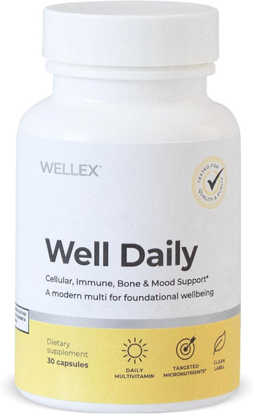 Wellex Well Daily – Modern Multivitamin – Bioavailable Nutrients for Immune, Cellular & Bone Health Support