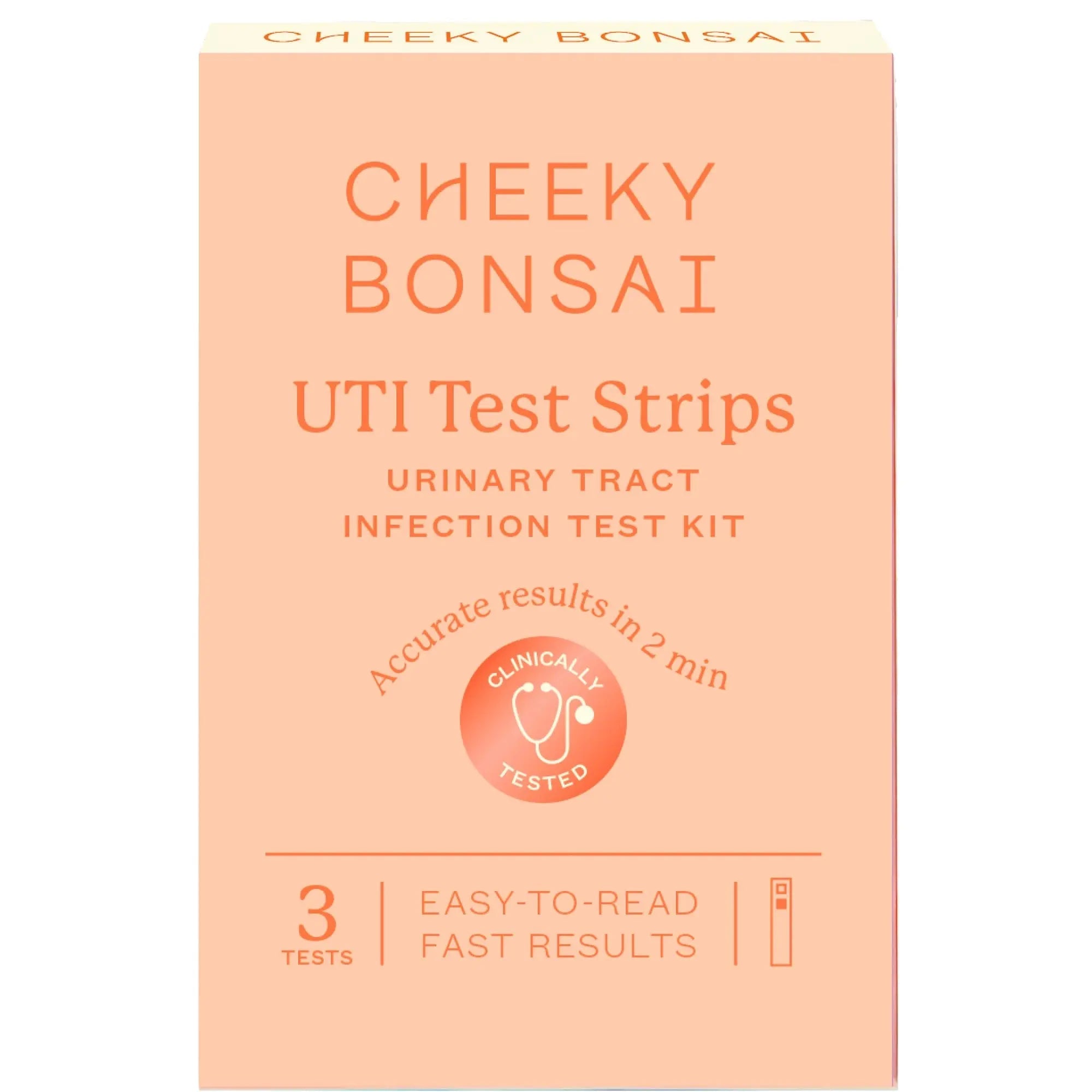 Cheeky Bonsai, Urinary Tract Infection (UTI) Test Strips, Accurate Results in 2 Minutes, Clinically Tested, Same Test Doctors Use, Easy to Read Results, 3 Count Cheeky BonsaiBuy Supplements Australia