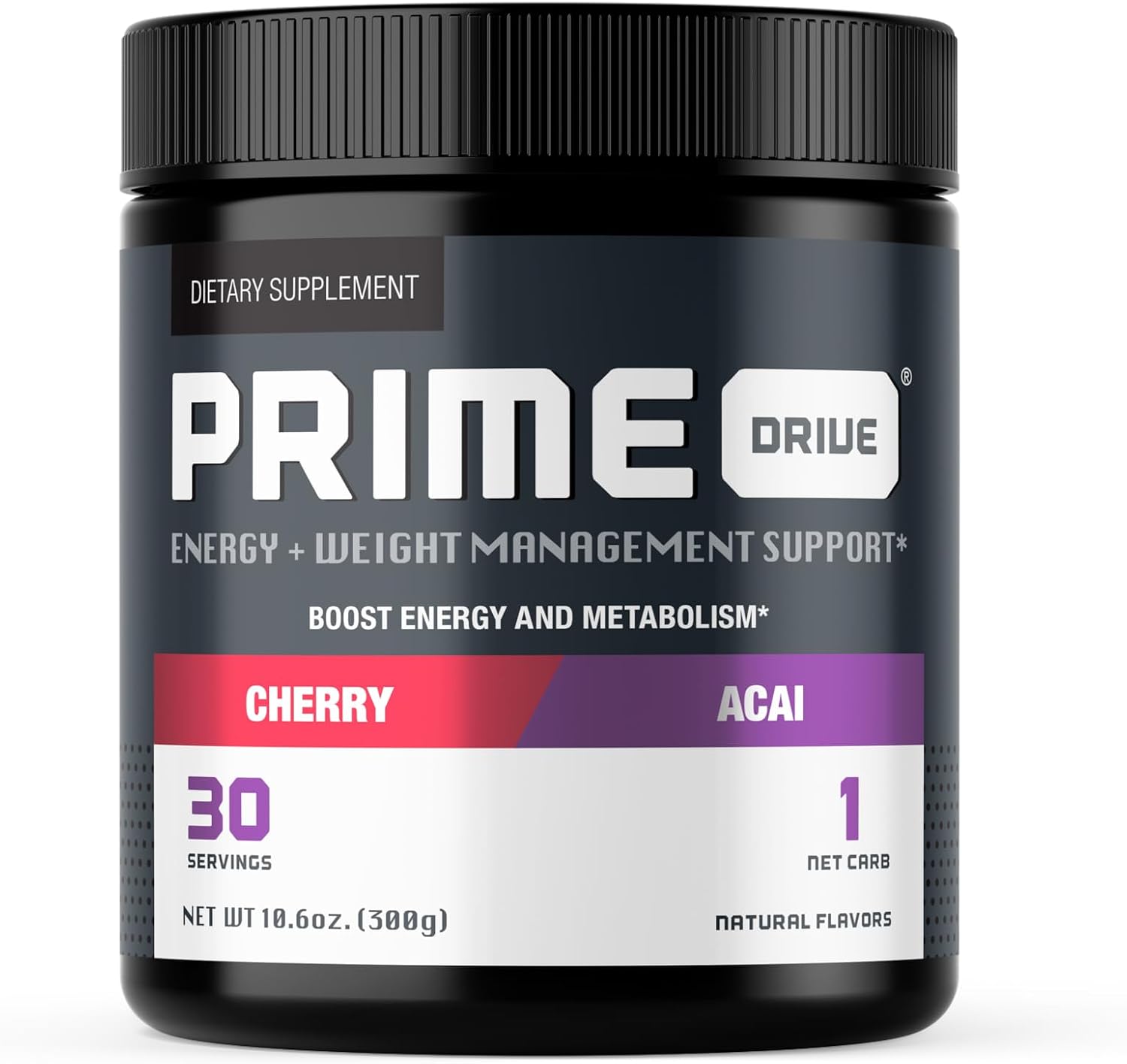 Prime Drive Energy Cherry Acai Pre Workout Energy Drink Powder, Provides Extreme Energy, Focus and Intensity, Boosts Metabolism (30 Servings)…