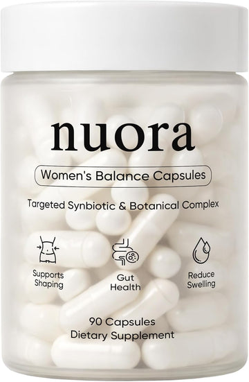 Nuora Gut Health Capsules with Berberine, Gut Biofilm Probiotic Ritual, Promotes Metabolism & Gut Health, Vegan, Non-GMO, for Women, 90 Capsule