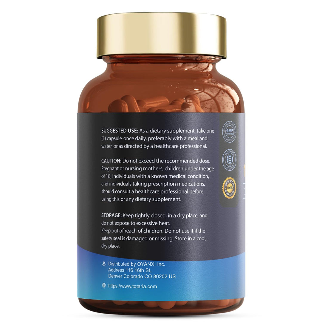 Two bottles of Totaria Health Magnesium 12-in-1 Complex dietary supplement on a white background.