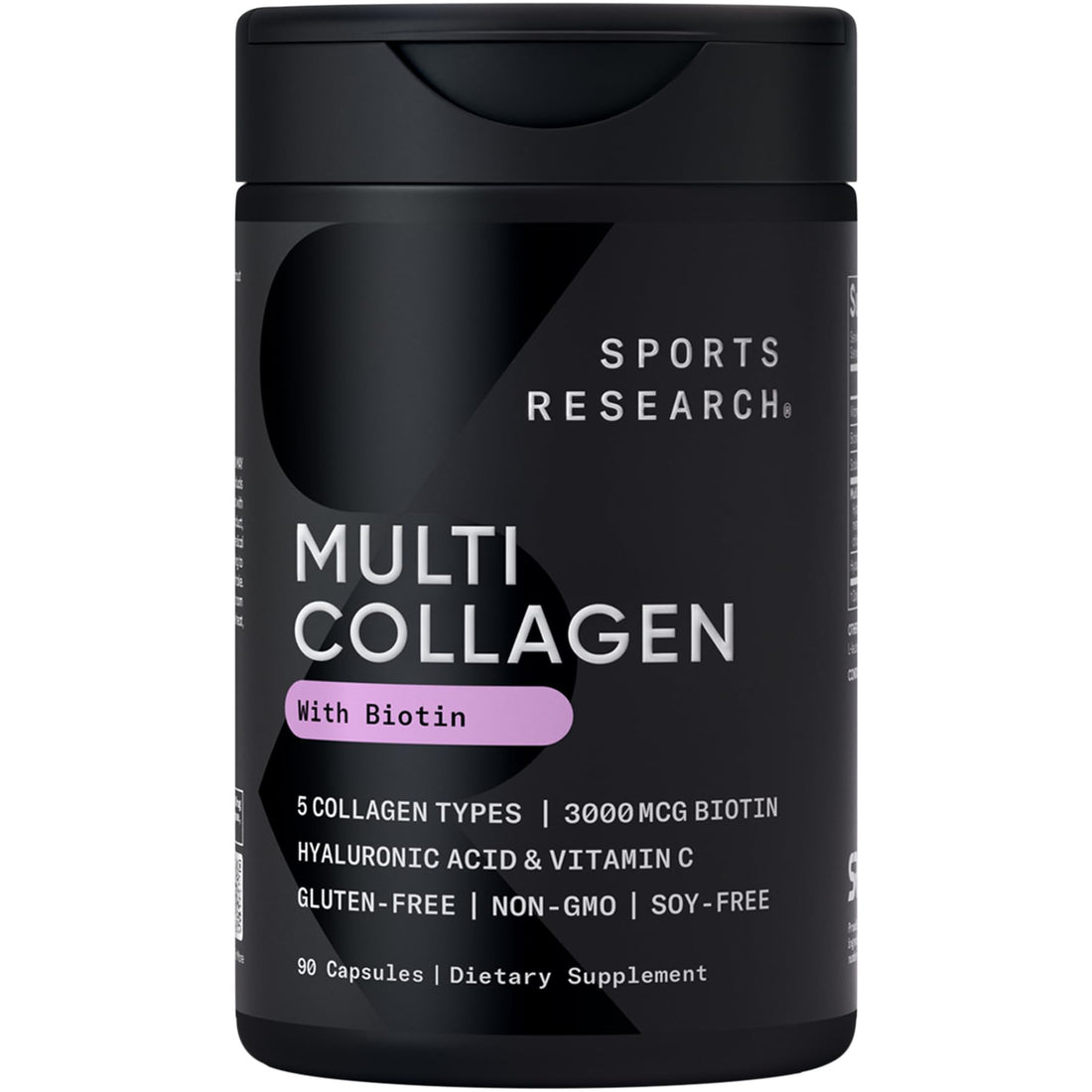 Sports Research® Biotin-Infused Collagen Peptides Complex with Hyaluronic Acid – 5 Multi Collagen Types for Hair, Skin & Joint Support* - Gluten Free · Non-GMO · 90 Capsules Sports Research buy supplements Au