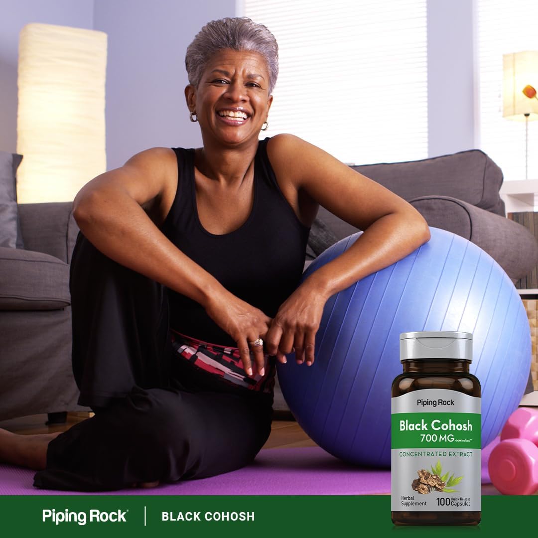 Piping Rock Black Cohosh Root Extract | 100 Capsules | Concentrated Formula | Non-GMO, Gluten Free Supplement