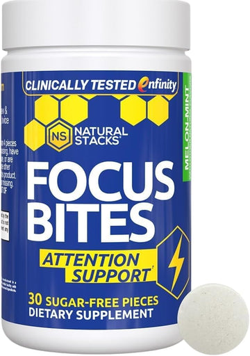 Paraxanthine Focus Bites 100mg, Caffeine Free Energy, 30 Melon Mint Chews | Enfinity paraxanthine supports attention and productivity with a smooth, jitter free lift. Great for afternoons.