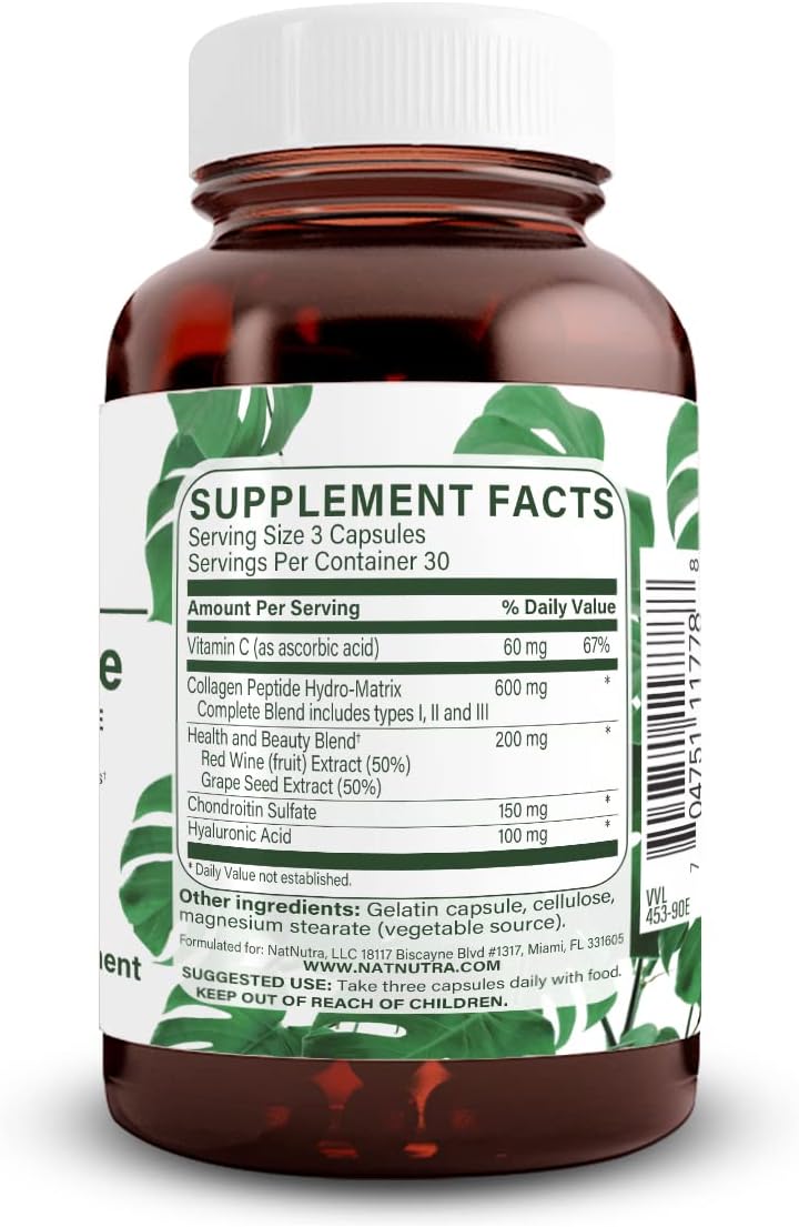 Natural Nutra Regener Age Complete Supplement for Skin Health, 90 Capsules | Protein Peptides, Reduce Stretch Marks, Contributes to Overall Health, Vitamin C, Grape Seed Red Wine Extract, Gluten-Free