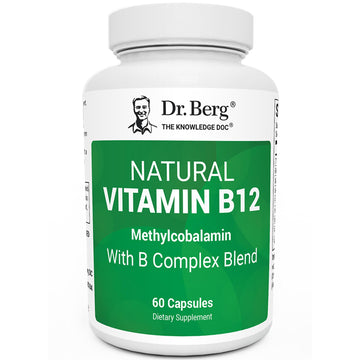 Dr. Berg Natural Vitamin B12 1000 mcg with B Complex Blend - Methylcobalamin B12 for Energy, Nerve Health, and Cognitive Function* - Methylated B12 with Folate - 60 Capsules (2-Month Supply) Dr. Berg NutritionalsBuy Supplements Australia