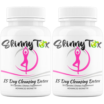 Skinnytox 15 Day Colon Cleanse Detox, Supports Healthy Bowel Movements Flushes Toxins, Boosts Energy. All Natural Weight Management w/ Probiotics. Formula Based on Clinical Research Safe Effective