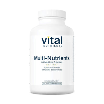 Vital Nutrients Multi-Nutrients (No Iron or Iodine) - Comprehensive Vegetarian Daily Multivitamin and Mineral Formula with Potent Antioxidants* - Gluten, Dairy, Soy Free - Non-GMO - 180 Capsules Vital NutrientsBuy Supplements Australia
