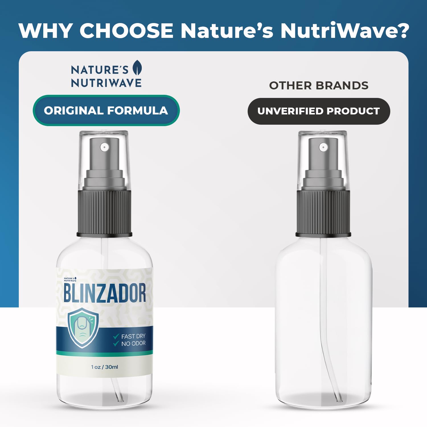 Blinzador Spray – Plant-Based Foot & Nail Formula – 1oz, 1 Month Supply | Topical foot & nail spray, plant-based | Fast-drying & odorless | No-touch daily application