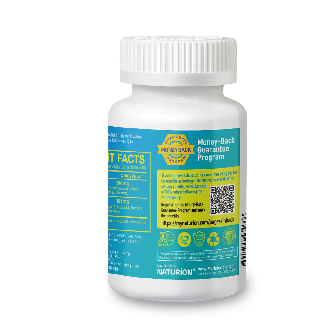 Naturion Gastro Support dietary supplement bottle on a white background
