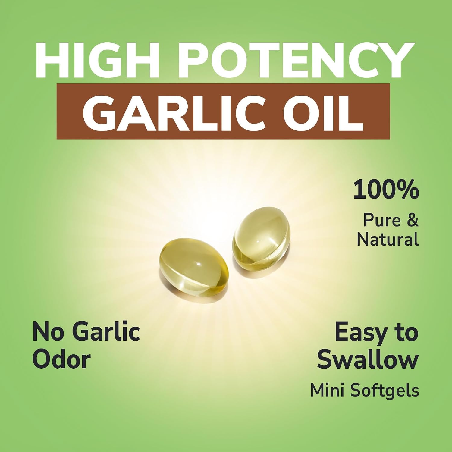 Odorless Garlic, Extra Strength Extract, Non-GMO, No Gluten, Heart & Immunity, Antioxidant Defense, 180 Softgels
