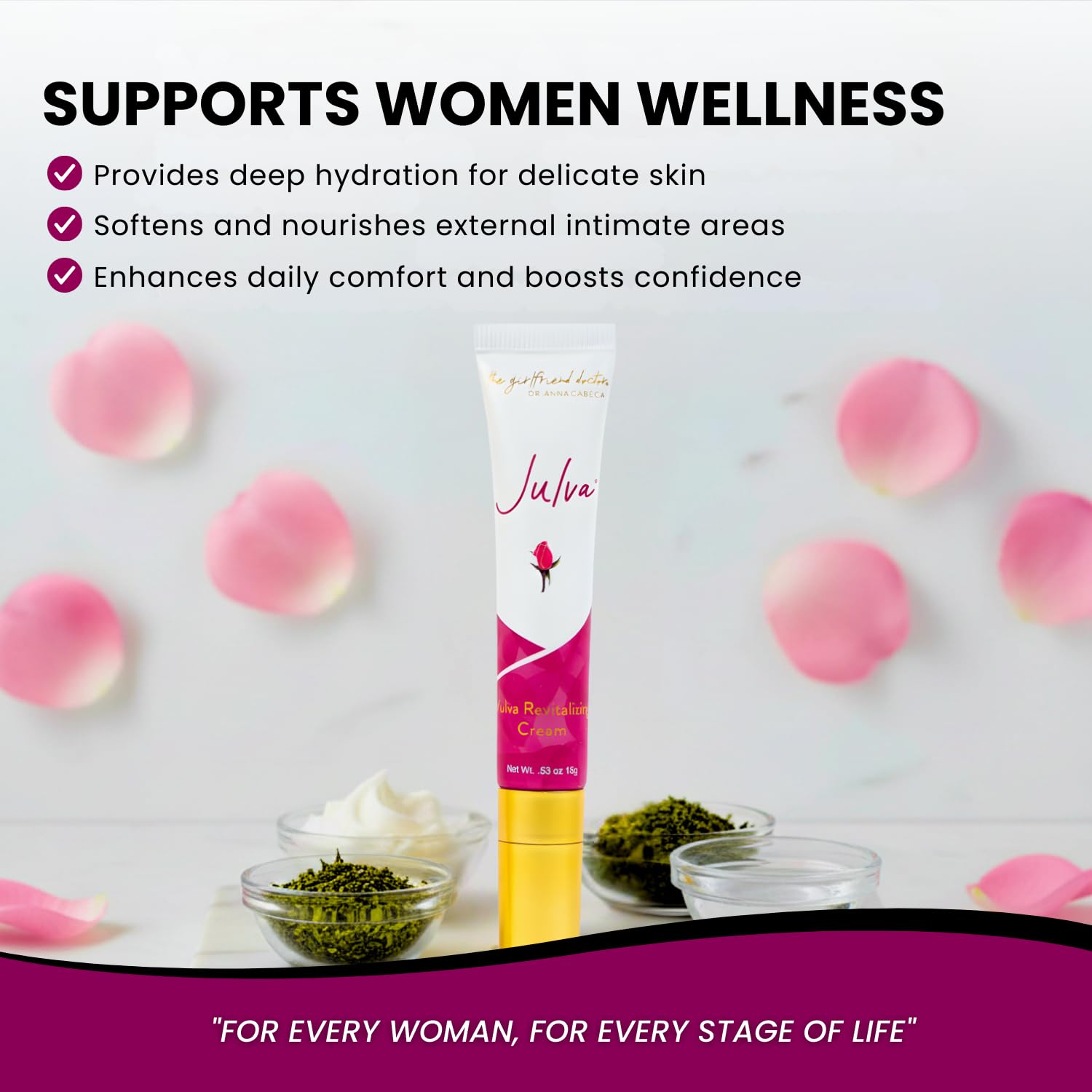 Vulva Cream - Feminine Moisturizer for Women, 60 Day Supply | External Vulva Moisture Cream for Intimate Skin Care, with Shea Butter, Coconut Oil & Vitamin E for Soft, Smooth Skin Daily
