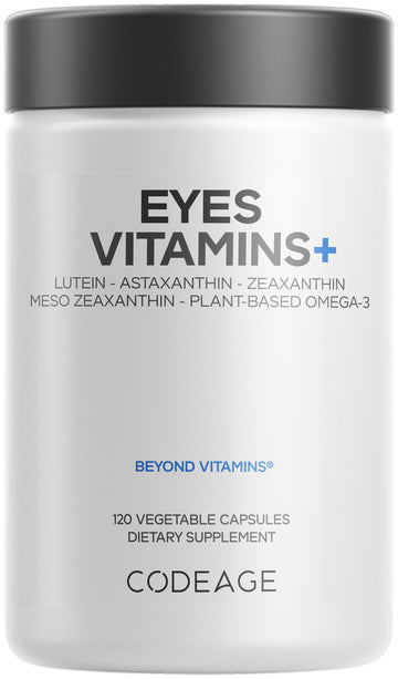 Codeage Eyes Vitamins - AREDS 2 Based Formula Supplement - 2-Month Supply - Vitamins A, C, E, Zinc, Lutein, Astaxanthin, Zeaxanthin, Eyebright, Marigold, Bilberry, Saffron, Omega-3-120 Capsules CodeageBuy Supplements Australia