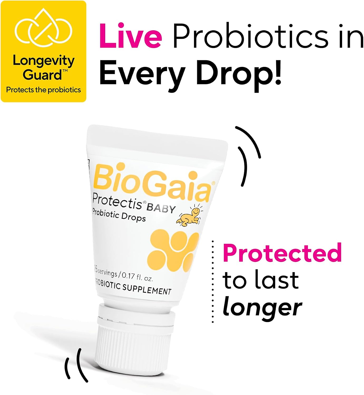BioGaia Baby Probiotic Drops | Colic & Gas Relief | Safe for Newborns | Pediatrician-recommended | Ease Crying, Fussing, Colic, Gas, Spit-ups & Occasional Constipation | No Dairy or Soy | 5mL