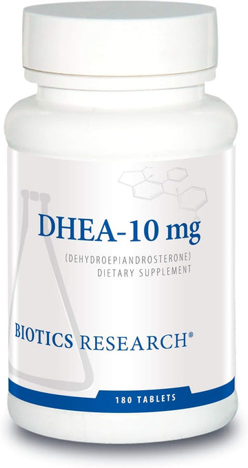 BIOTICS RESEARCH DHEA 10 Milligram Hormonal Balance, Metabolism, Improved Mood and Outlook, Age Gracefully, Healthy Stress Response, 180 Tablets