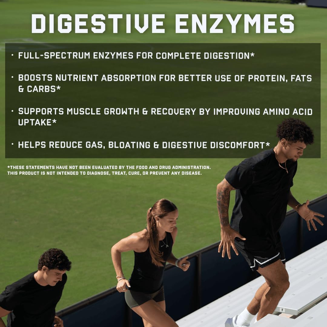 Jocko Fuel Digestive Enzymes - Full Spectrum Support, Nutrient Absorption, Gut Health Support, Digestion Aid - 60 Capsules
