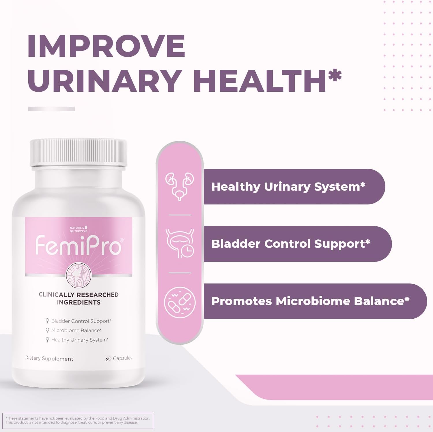 FemiPro – Herb & Probiotic Blend, USA Made – 30 Ct, 1 Month Supply | Herbal & probiotic capsule blend | Non-GMO, Made in USA | Easy-to-swallow daily capsule