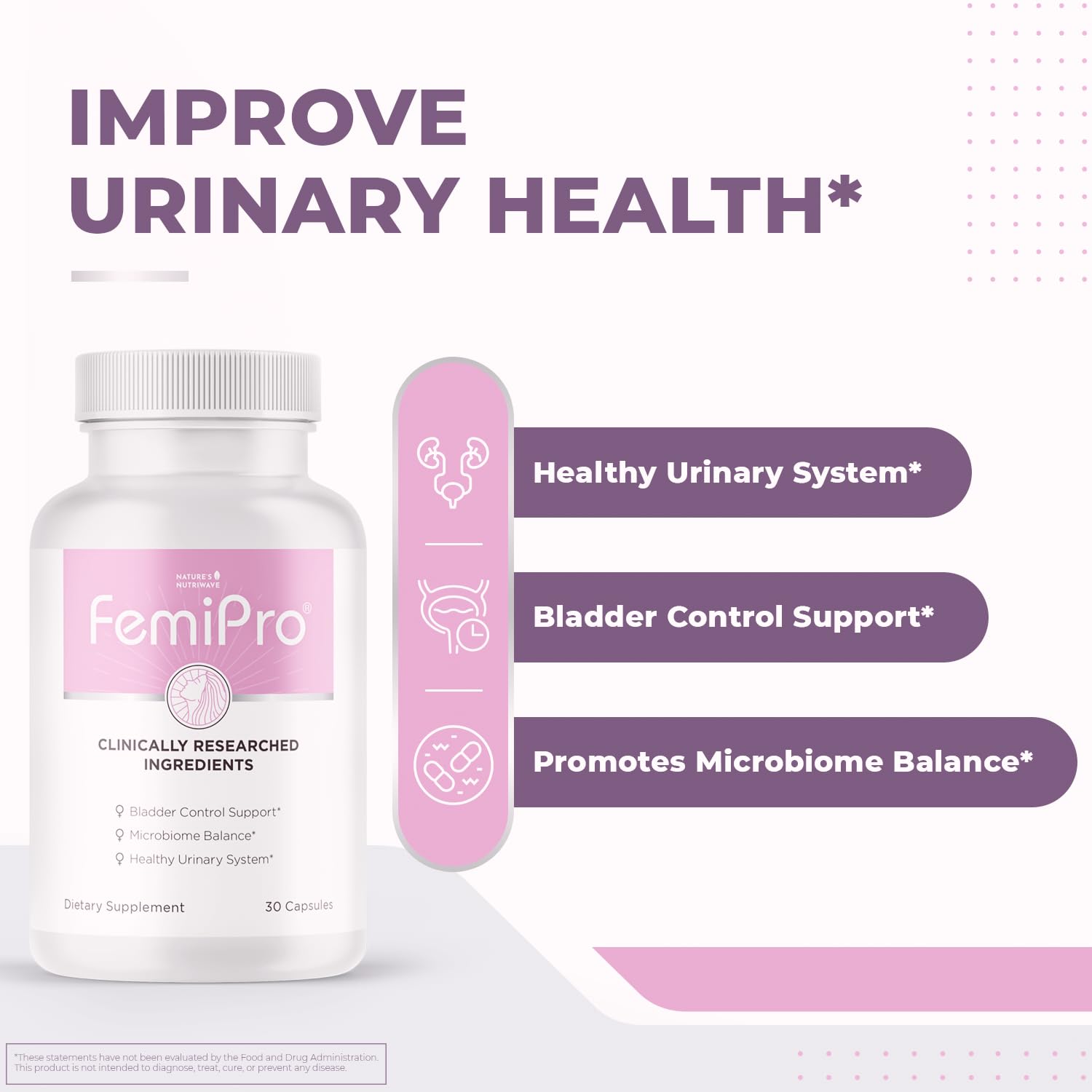 FemiPro – Herb & Probiotic Blend, USA Made – 30 Ct, 1 Month Supply | Herbal & probiotic capsule blend | Non-GMO, Made in USA | Easy-to-swallow daily capsule