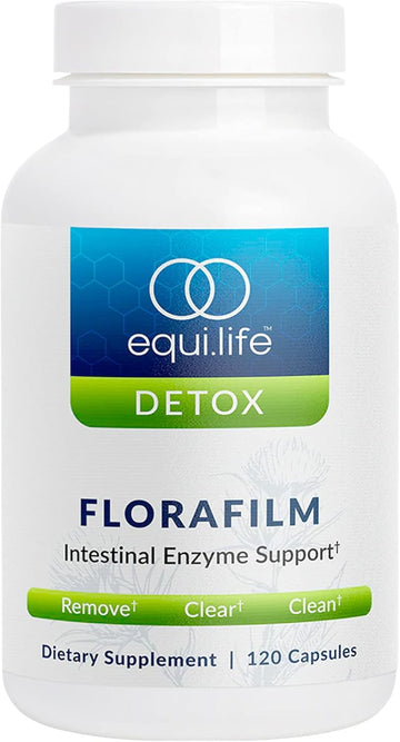 Equilife FloraFilm Enzyme Blend, Supports Gut Health, 120 Capsules | Helps Distrupt Microbal Biofilms | Aids in Detox & Immune Function | Gluten Free | Vegan | Non-GMO | Nut, Dairy, & Egg Free