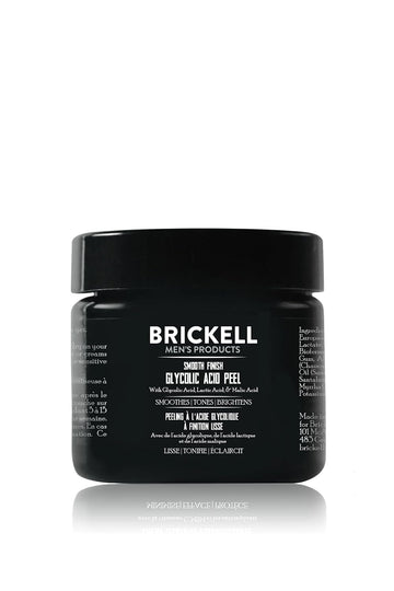 Brickell Men's Smooth Finish Glycolic Acid Peel For Men, Anti-Aging Peel for Wrinkles, With Glycolic Acid, Jojoba Oil, and MSM, 2 Ounce, Scented