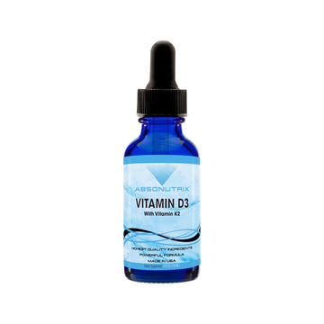 Absonutrix Vitamin D3 K2 Drops, 390mg, 4 Oz Liquid, 302 Servings, Made in USA, Quick Absorption, Quality Potent Ingredients, Non-GMO, GMP Certified, Cruelty-Free Products, Bone Strength Supplements AbsonutrixBuy Supplements Australia
