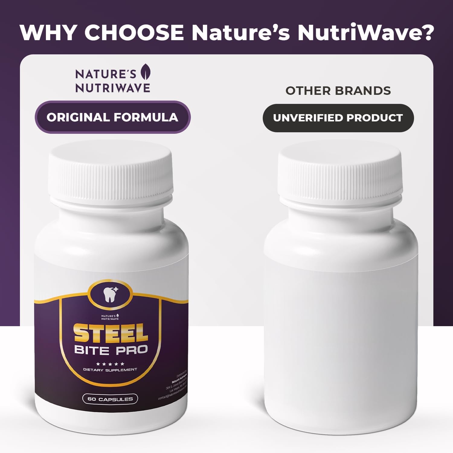 Steel Bite Pro – 23 Plant-Based Ingredients – 60 Ct, 1 Month Supply | 23 plant-based ingredients with Zinc & Turmeric | Non-GMO, Made in USA | Easy-to-swallow oral-care capsule