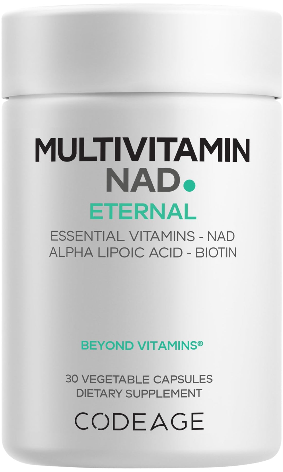 Codeage Multivitamin NAD Supplement - NAD+ Energy & Healthy Aging Support - Vitamin D3 K2, P5P, Methylated B12, Alpha Lipoic Acid, Folate, Riboflavin, Biotin, B Complex Pills - Non-GMO - 30 Capsules CodeageBuy Supplements Australia