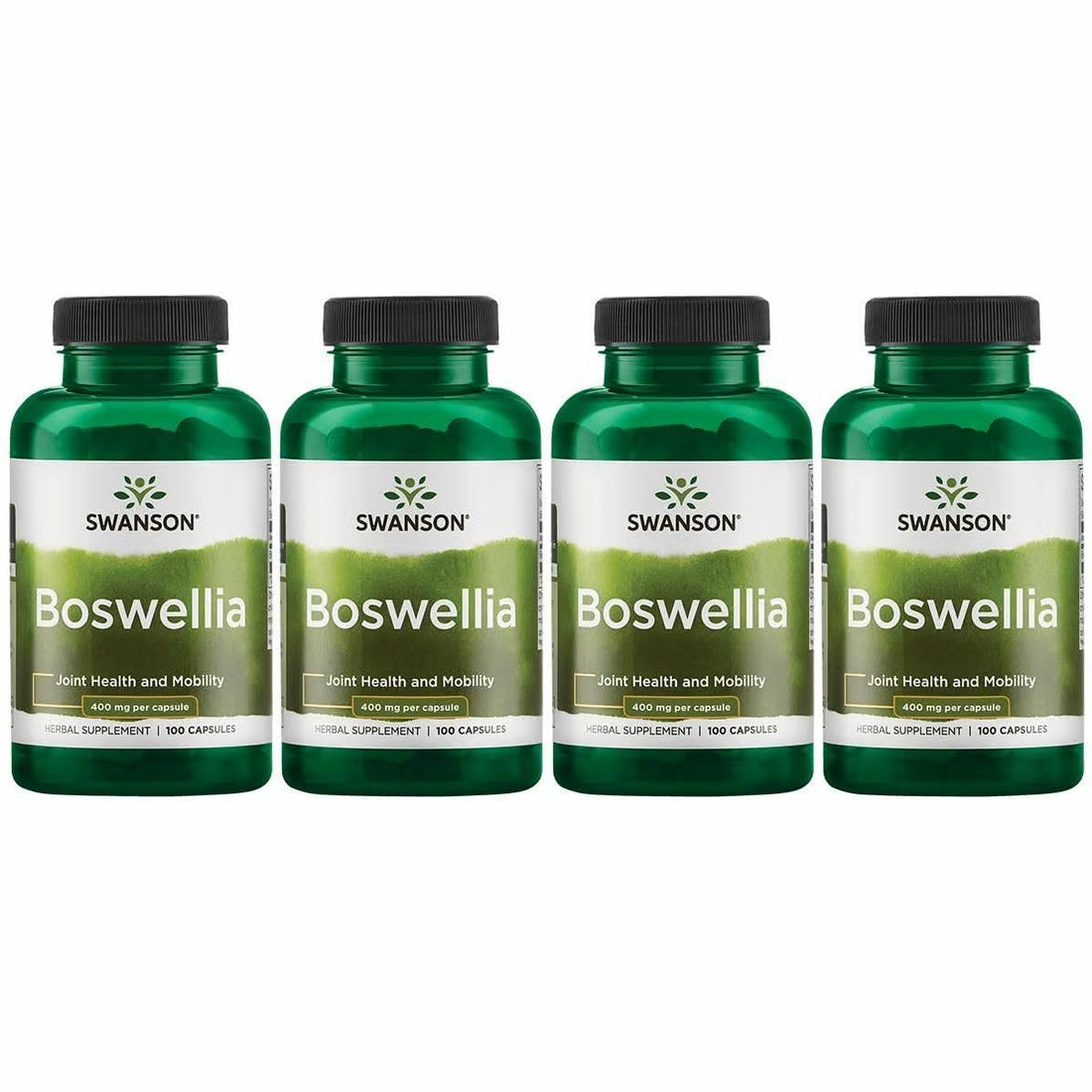 Swanson Boswellia - Herbal Supplement Promoting Joint Support - Ayurvedic Herb for Joint Flexibility & Mobility Support - Made with Boswellia Serrata Resin - (100 Capsules) (4 Pack) SwansonBuy Supplements Australia