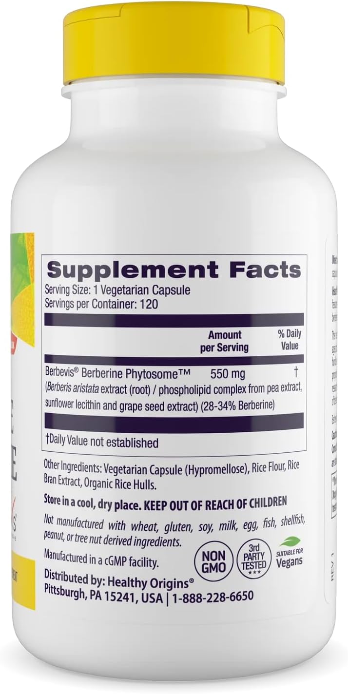 Healthy Origins Berberine Phytosome 550 mg, 120 Veggie Caps