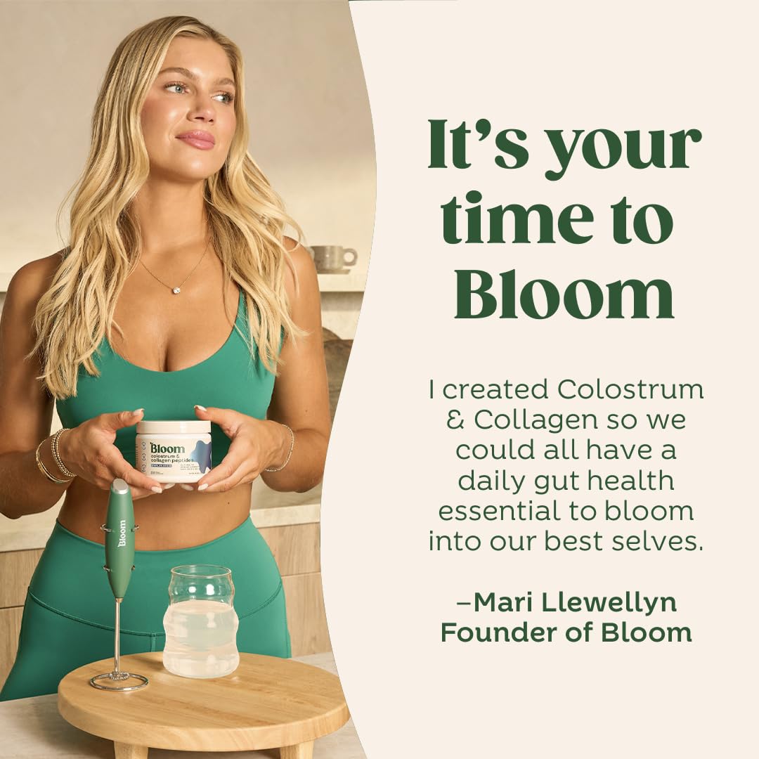 Bloom Nutrition Bovine Colostrum Powder, Strawberries & Cream, 25 Servings | Gut Health, Immune Support, Hair Growth & Beauty Supplement, Gluten Free, Sugar Free
