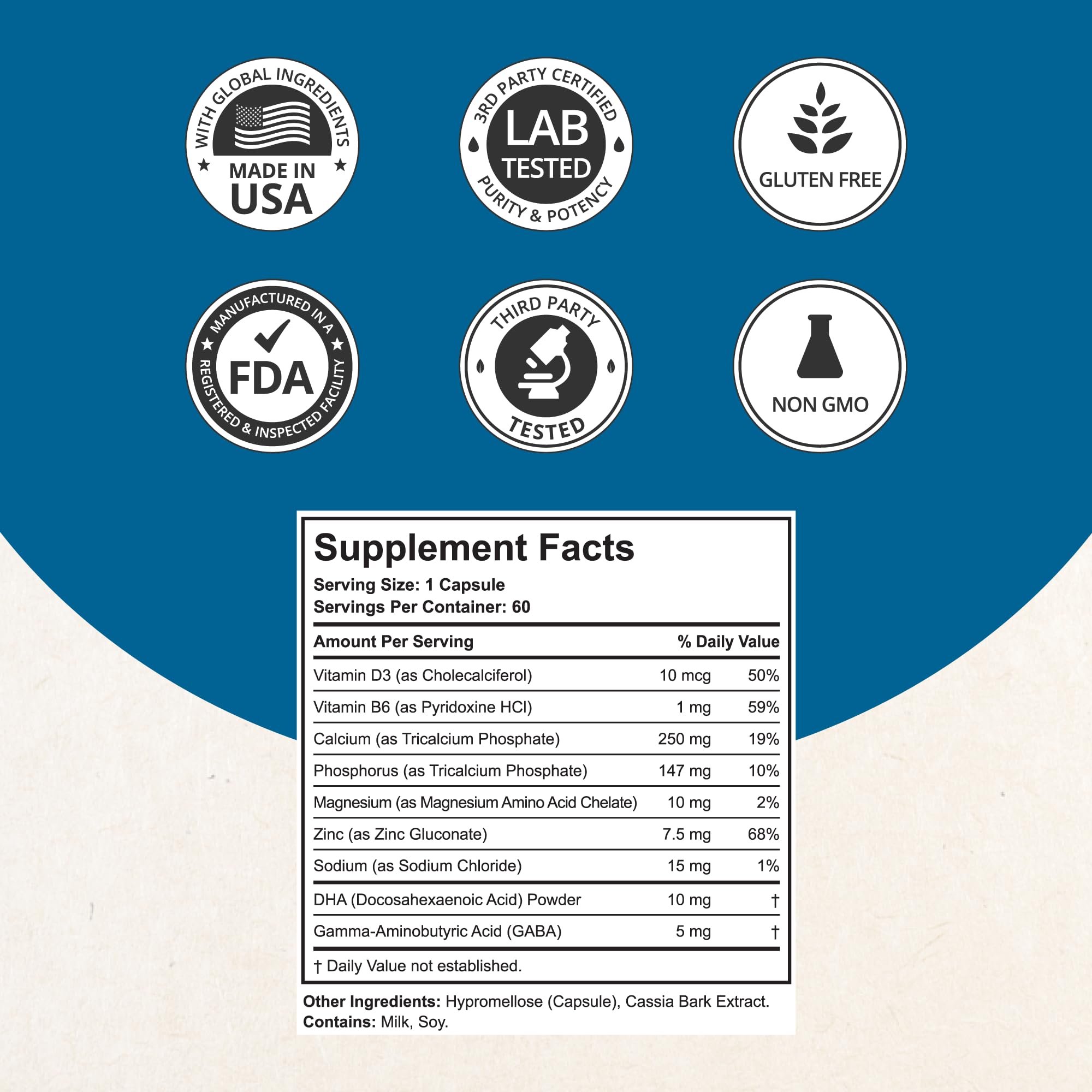 NuBest Grow Power - Calcium Supplement, Magnesium Supplement with Vitamin D3, B6, Zinc, Phosphorus and Multivitamin for Strong Bones, Overall Health for Age 10+ | 60 Capsules | 1 Month Supply NuBestBuy Supplements Australia