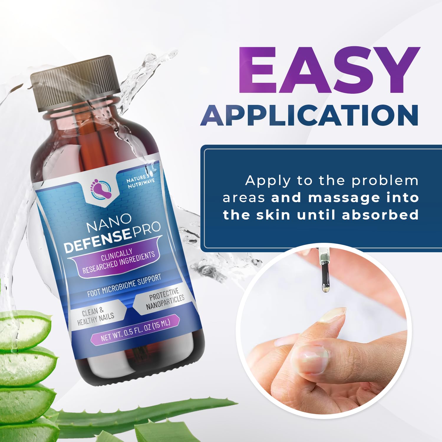 NanoDefense Pro Drops – Botanical Nail Formula – 15ml, 1 Month Supply | Original-formula topical nail drops, botanical blend | Non-GMO | Applies directly to nails, no rinse