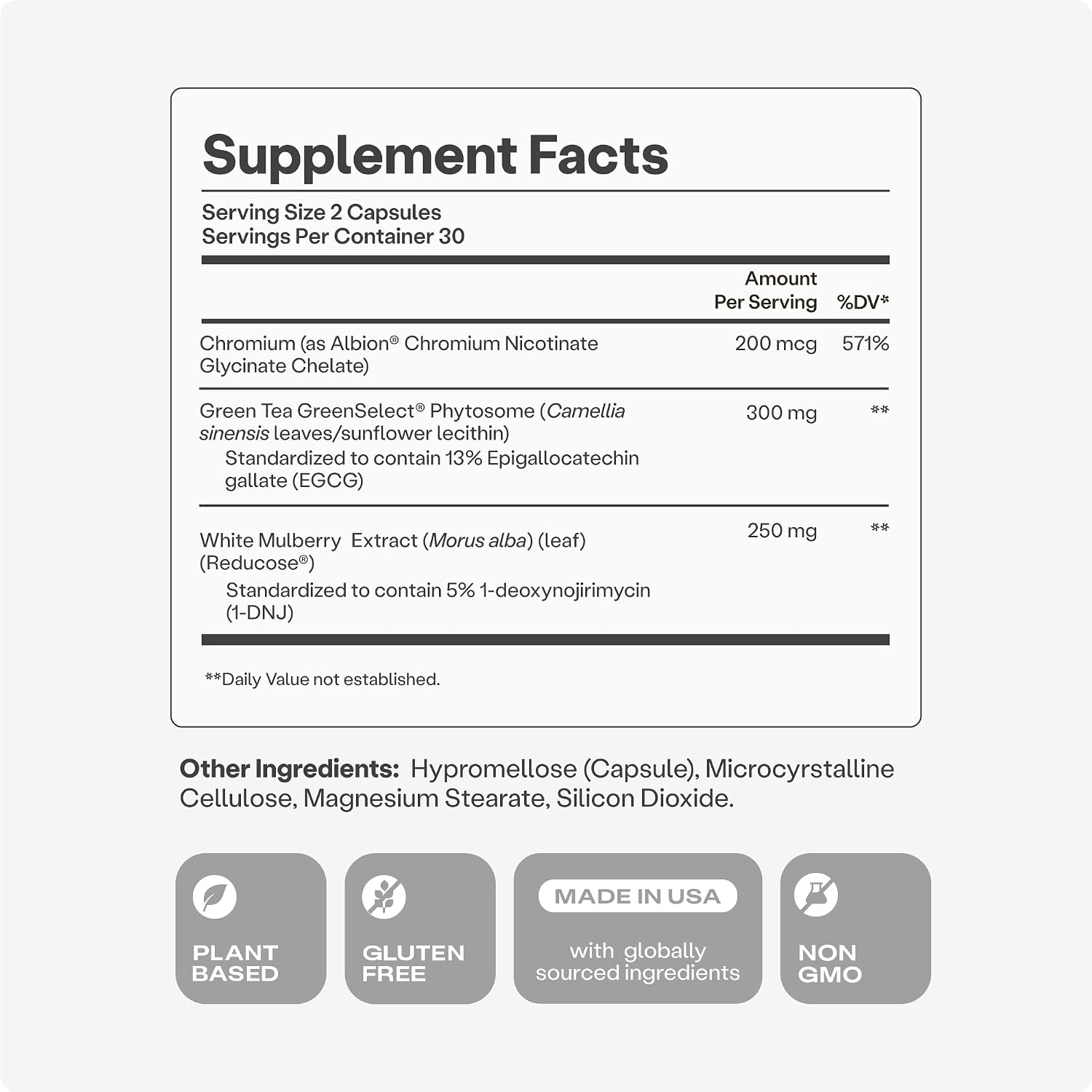 Humann Metabolic Health Daily, Multi-Action Formula with Mulberry Leaf Extract & Green Tea Extract Phytosome, Plant-Based Non-GMO, 60 Capsules