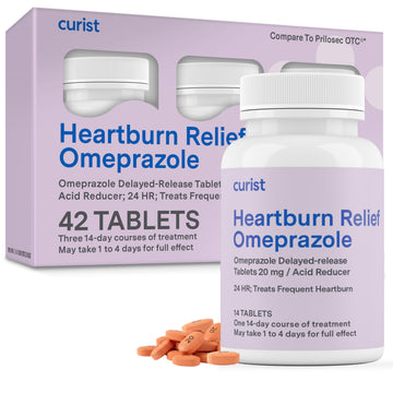 Curist Omeprazole 20mg Tablets - 42 Count Delayed-Release Tablets - Acid Reflux Medicine for Heartburn Relief Curist buy supplements Au
