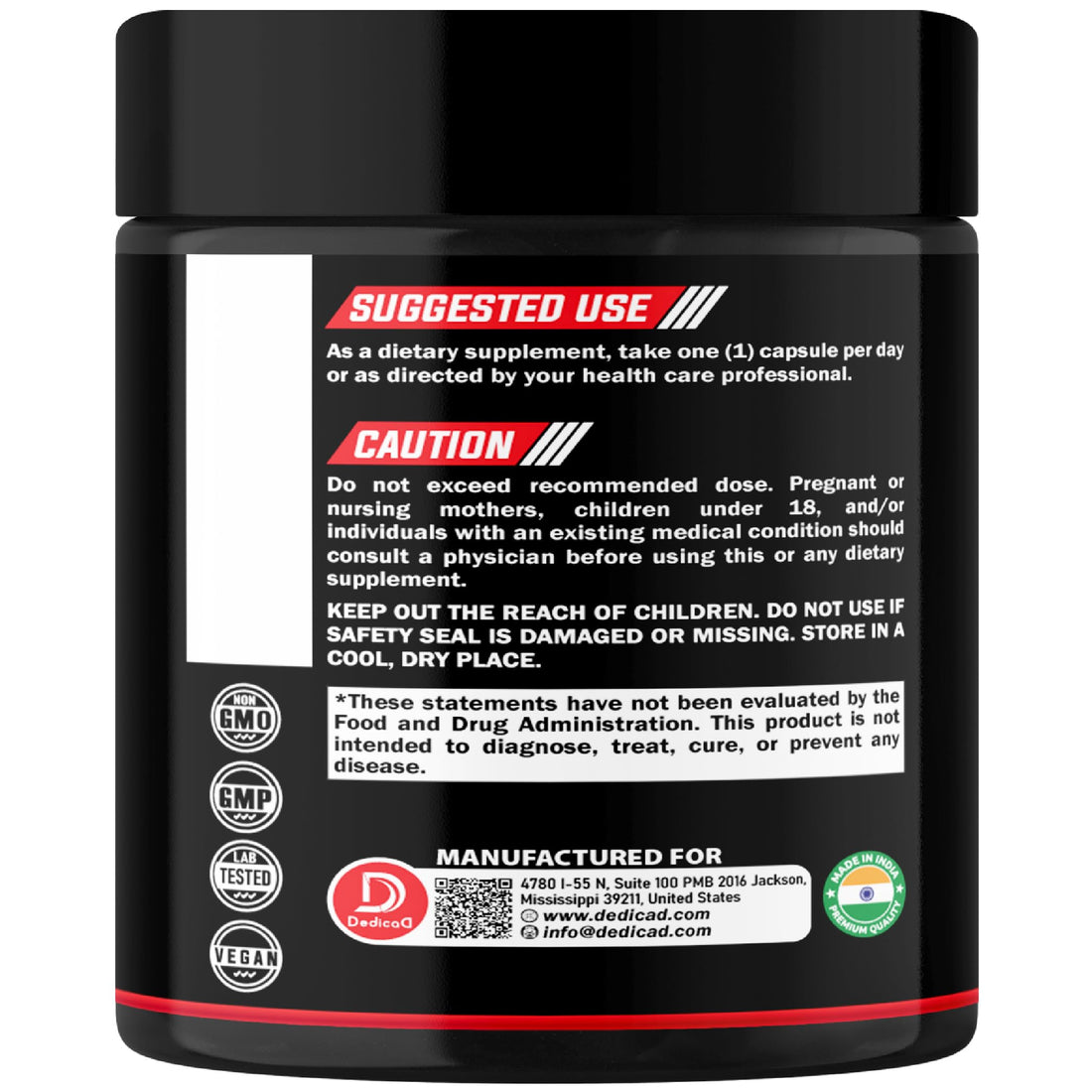 Two bottles of Deditca Soursop Graviola dietary supplement with black and red labels on a white background.