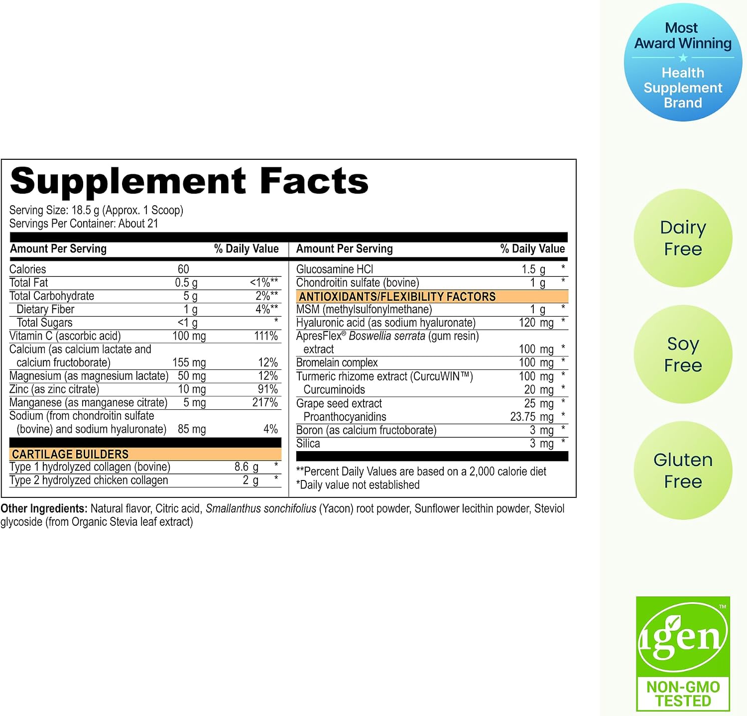 Vibrant Health, Joint Vibrance, Comprehensive Joint and Cartilage Support, Orange Pineapple, 21 Servings